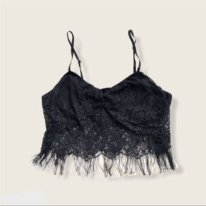 Urban Outfitters Lace Fringe Bralette Crop Top